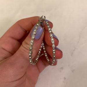 Sterling Silver Diamond Hoops